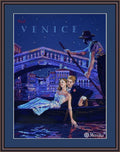 Kryželių rinkinys Merejka Venice, naktinė mėlyna gondolos scena porai, skirtas rėminimui ir dovanojimui