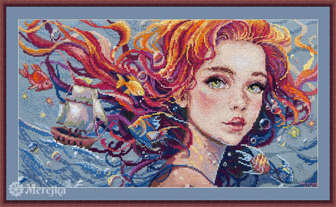 Siuvinėjimo kryželiu rinkinys „Vanduo“, 36,5×20 cm