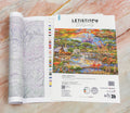 Kryželių rinkinys LETISTITCH Wild Africa komplektas su spalvų lentele, atversta schema ir spalvinimo legenda, pabrėžia raštą