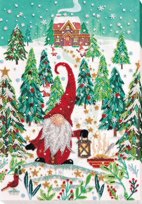 Karoliukų siuvinėjimo rinkinys „Svečiuose pas nykštukus“ 27x38 cm