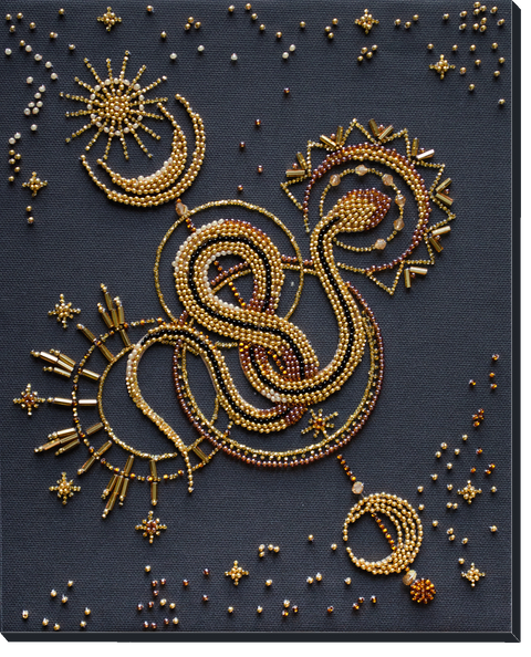„Auksinis talismanas“ karoliukų siuvinėjimo rinkinys 20x25 cm