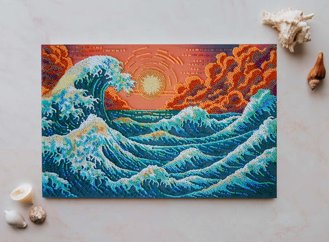 Karoliukų siuvinėjimo rinkinys „Šnibždanti jūra“, 36x24 cm AAB-953