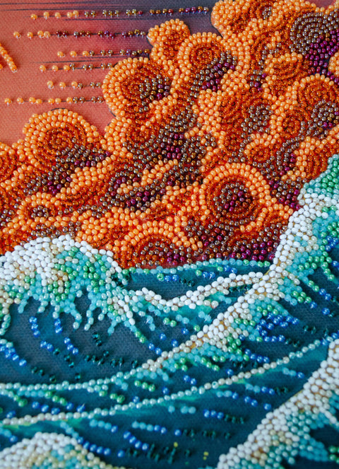 Karoliukų siuvinėjimo rinkinys „Šnibždanti jūra“, 36x24 cm AAB-953