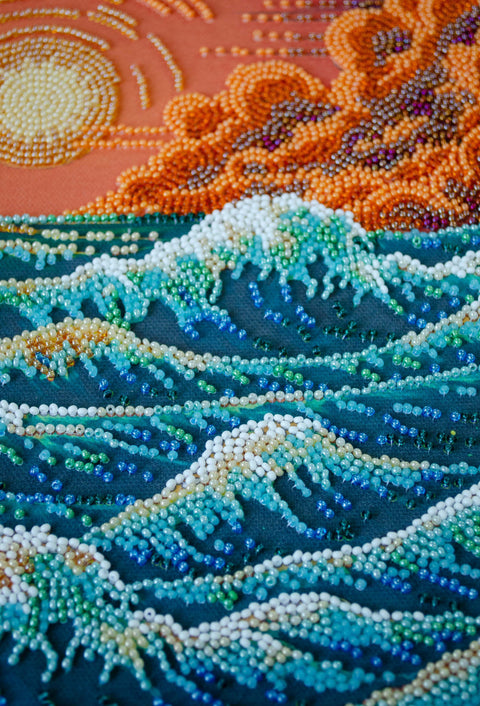Karoliukų siuvinėjimo rinkinys „Šnibždanti jūra“, 36x24 cm AAB-953