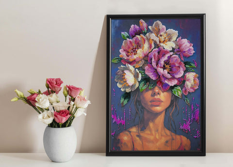 Karoliukų siuvinėjimo rinkinys „Žydinčios mintys“ 26x39 AAB-958