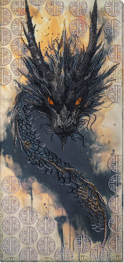 Karoliukų siuvinėjimo rinkinys „Prabudusi legenda“ 30x60 cm