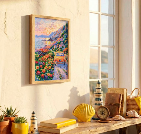 Siuvinėjimo karoliukais rinkinys „Saulėlydis virš jūros“ 23x34 AAB-968