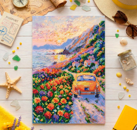 Siuvinėjimo karoliukais rinkinys „Saulėlydis virš jūros“ 23x34 AAB-968