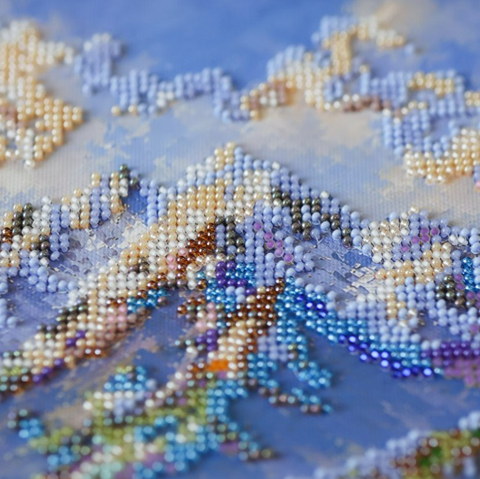 Karoliukų siuvinėjimo rinkinys „Takas į svajonę“, gamtos peizažas 22x33 cm