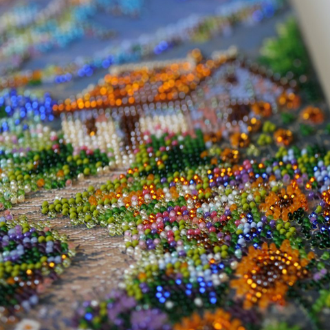 Karoliukų siuvinėjimo rinkinys „Takas į svajonę“, gamtos peizažas 22x33 cm