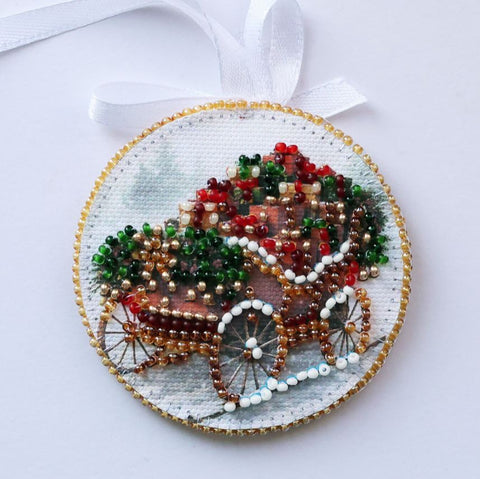 Kalėdinė dekoracijų rinkinys „Kalėdų Senelio rogės“ 13,2x6,6 cm