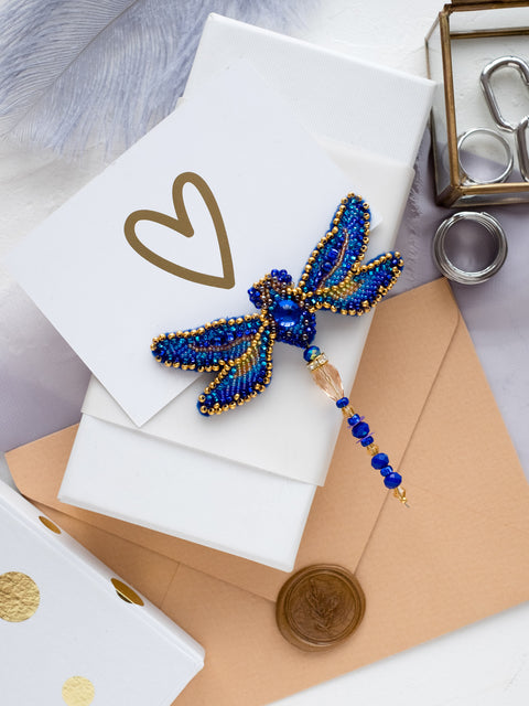 Siuvinėjimo karoliukais rinkinys sagei „Dragonfly“ Abris Art