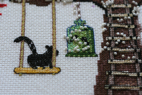 Siuvinėjimo kryželiu rinkinys „Kačių namas“ 33x33 cm AAH-061