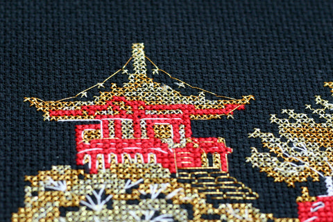 Siuvinėjimo kryželiu rinkinys „Japonija“ 15x10 cm AAH-097