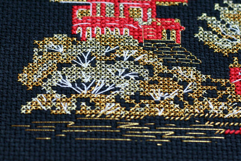 Siuvinėjimo kryželiu rinkinys „Japonija“ 15x10 cm AAH-097