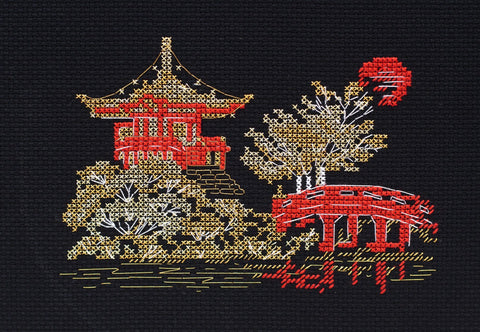 Siuvinėjimo kryželiu rinkinys „Japonija“ 15x10 cm AAH-097