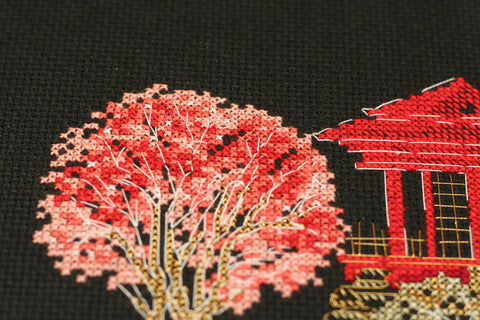 Siuvinėjimo rinkinys kryželiu „Japonija 3“ 15x14 cm AAH-099