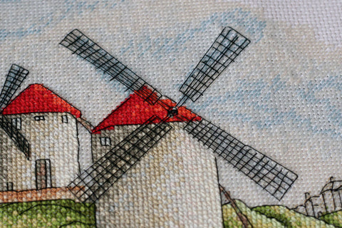 Siuvinėjimo rinkinys kryželiu „Vėjo malūnai“ 39x18 cm AAH-111