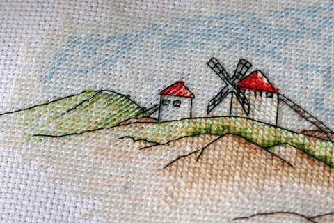 Siuvinėjimo rinkinys kryželiu „Vėjo malūnai“ 39x18 cm AAH-111