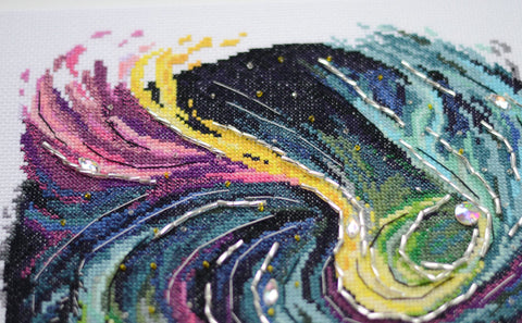 Siuvinėjimo kryželiu rinkinys „Nakties švytėjimas“ 27x27 cm