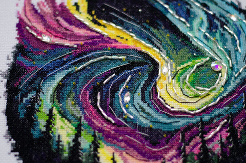 Siuvinėjimo kryželiu rinkinys „Nakties švytėjimas“ 27x27 cm