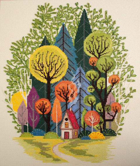 Rinkinys siuvinėjimui kryželiu „Jauku miške“ 32x41 cm AAH-204