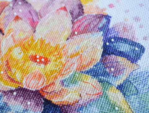 Siuvinėjimo kryželiu rinkinys „Švytintis lotosas“ 24x24 cm Deco Scenes