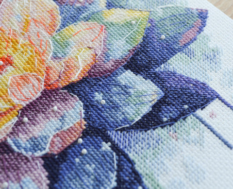 Siuvinėjimo kryželiu rinkinys „Švytintis lotosas“ 24x24 cm Deco Scenes