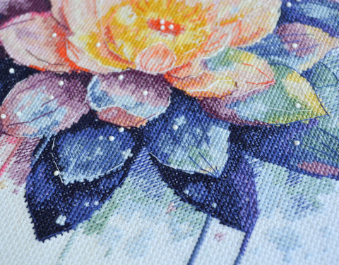Siuvinėjimo kryželiu rinkinys „Švytintis lotosas“ 24x24 cm Deco Scenes