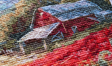 Siuvinėjimo kryželiu rinkinys „Aguonos saulėlydyje“ 30x19 cm