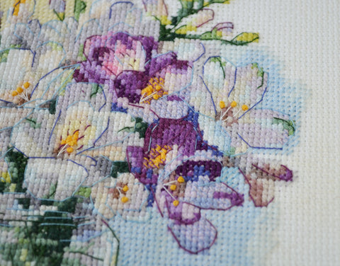 Rinkinys kryželiui „Pirmoji puokštė“ 17x17 cm