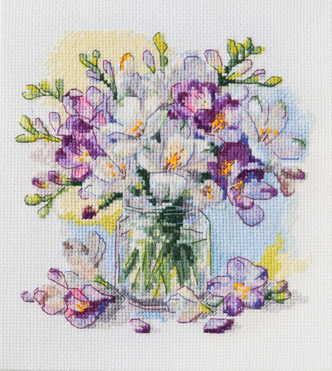 Rinkinys kryželiui „Pirmoji puokštė“ 17x17 cm