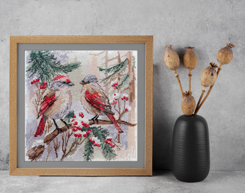 Žiemos šnekės: siuvinėjimo kryželiu rinkinys 25x25 cm Deco Scenes