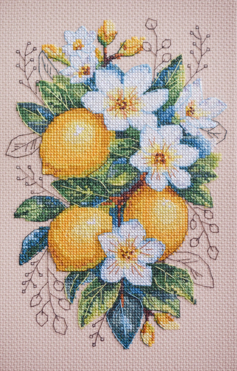 Siuvinėjimo kryželiu rinkinys „Citrininė nuotaika“ 14x21 cm AAH-246