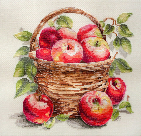 Siuvinėjimo kryželiu rinkinys „Obuolių gausa“ 23x22 cm AAH-250