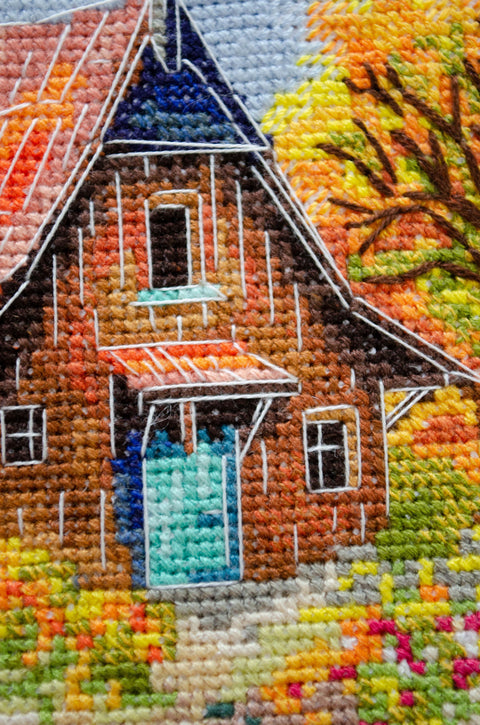 Rinkinys siuvinėjimui kryželiu „Rudens vėjo melodija“ 23x21 cm