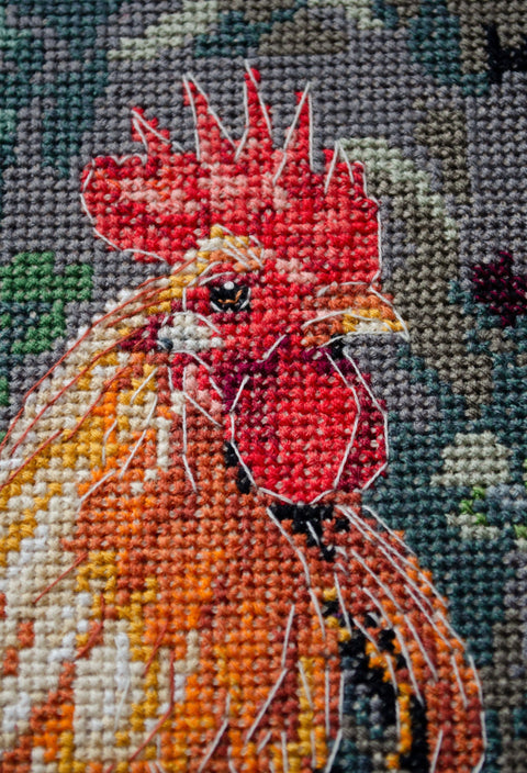 Siuvinėjimo kryželiu rinkinys „Gaidys kieme“ 23x30 cm Deco Scenes