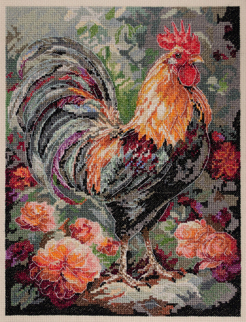 Siuvinėjimo kryželiu rinkinys „Gaidys kieme“ 23x30 cm Deco Scenes