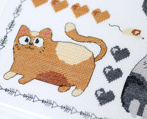 Rinkinys siuvinėjimui kryželiu „Meow-meow“ katė 35x35 cm AAH-281