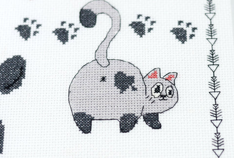 Rinkinys siuvinėjimui kryželiu „Meow-meow“ katė 35x35 cm AAH-281