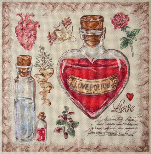 Skaičiuojamo siuvinėjimo rinkinys „Meilės receptas“ 30x30 cm AAH-283