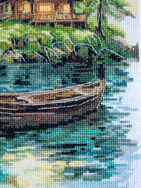 Siuvinėjimo kryželiu rinkinys „Tyla miške“ 20x35 cm AAH-286