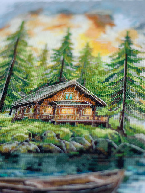Siuvinėjimo kryželiu rinkinys „Tyla miške“ 20x35 cm AAH-286