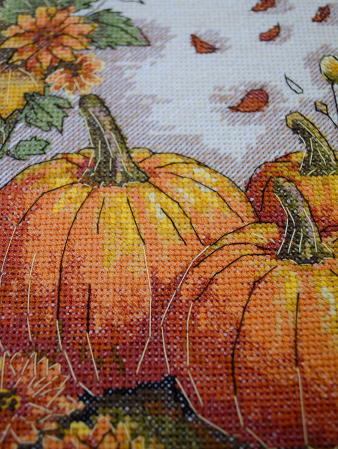 Siuvinėjimo kryželiu rinkinys „Rudens sodas“ 16x24 cm AAH-289