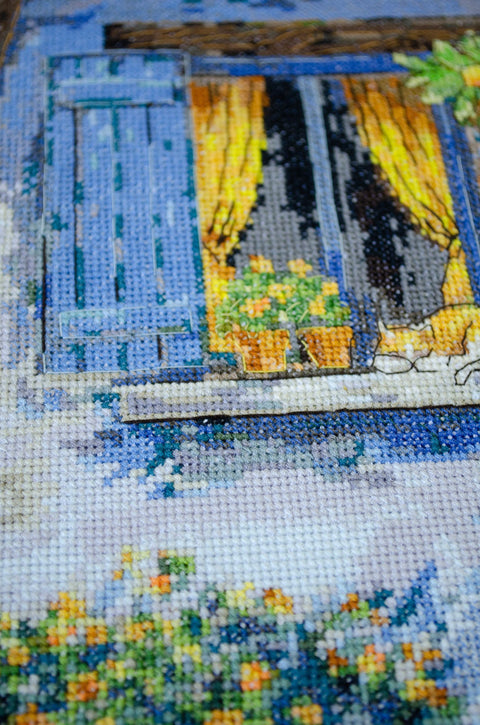 Kryželiu siuvinėjimo rinkinys „Viduržemio svaja“ 18x34 cm AAH-291