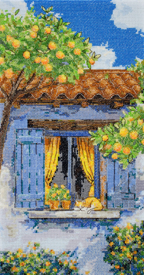 Kryželiu siuvinėjimo rinkinys „Viduržemio svaja“ 18x34 cm AAH-291