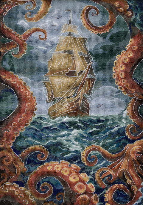 Siuvinėjimo kryželiu rinkinys „Bedugnė“ 18x27 cm AAH-292