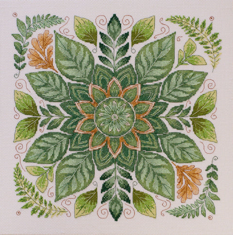 Kryželiu siuvinėjimo rinkinys „Lapų šokis“ 30x30 cm
