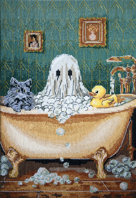 Siuvinėjimo rinkinys kryželiu „Namų vaiduoklis“ 15x23 cm AAH-303