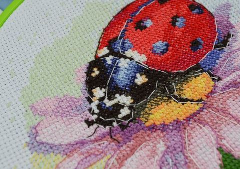 Siuvinėjimo kryželiu rinkinys su lankeliu „Sunny Bedryk“ 17x17 cm
